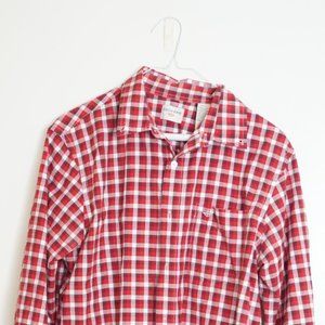 dockers red plaid button long sleeve shirt men
